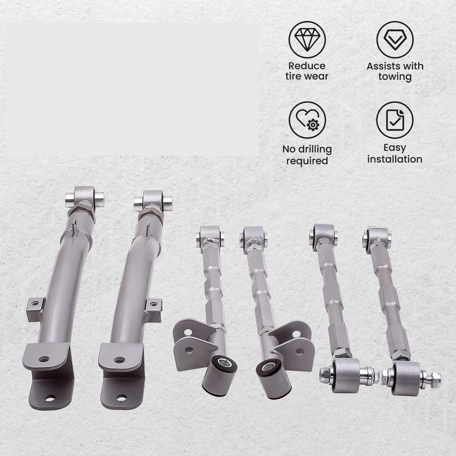 Pasuje do Subaru Impreza WRX pasuje STi GDA 02-07 tylne w pełni regulowane ramię boczne Traling Arm 6 zestaw łączników tył Wahacze samochodowe