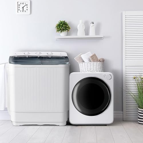 Juego combinado de lavadora y secadora portátil, secadora de ropa portátil de 32 libras, 5 modos de secado, lavadora totalmente automática de 32