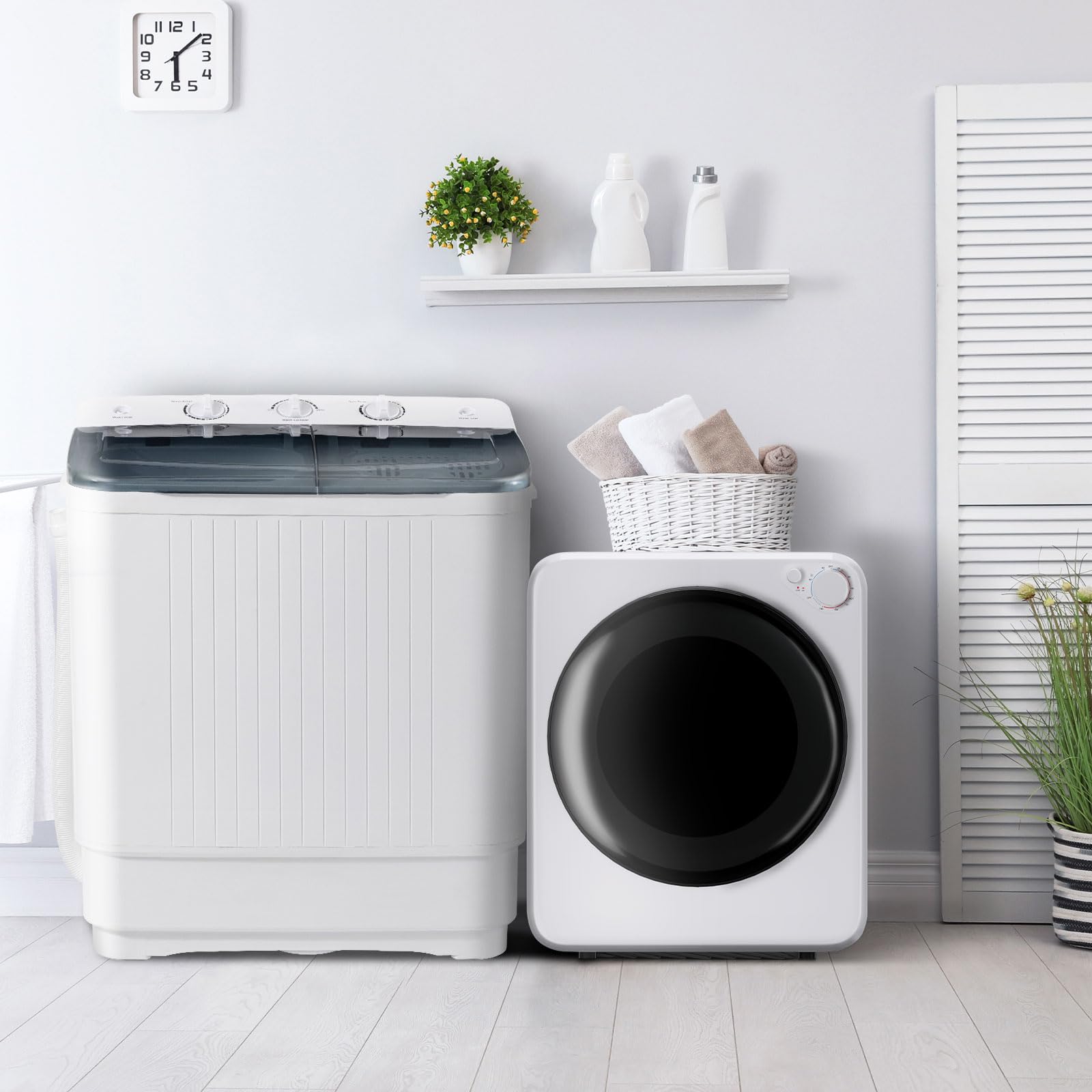 DOGHLY 1.8 Cu.Ft Portable Clothes Dryer and 32lbs Washing Machine Set