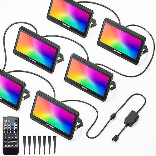 NOVOSTELLA RGBW - Luz de inundación LED para exteriores, reflectores de paisaje que cambian de color con control remoto RF, encadenamiento de disponible en Yaxa Costa Rica