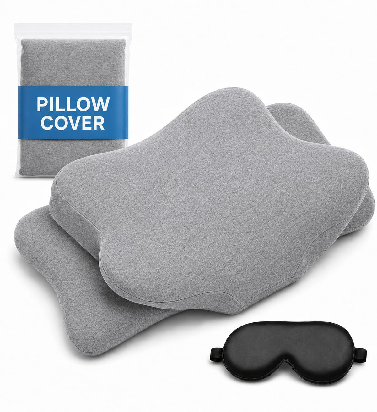 Eucoz Cotton Pillowcase for Cervical Pillow, Healthy Breathable & Soft Pillow Cover for Memory Foam Ergonomic Neck Support Pillow