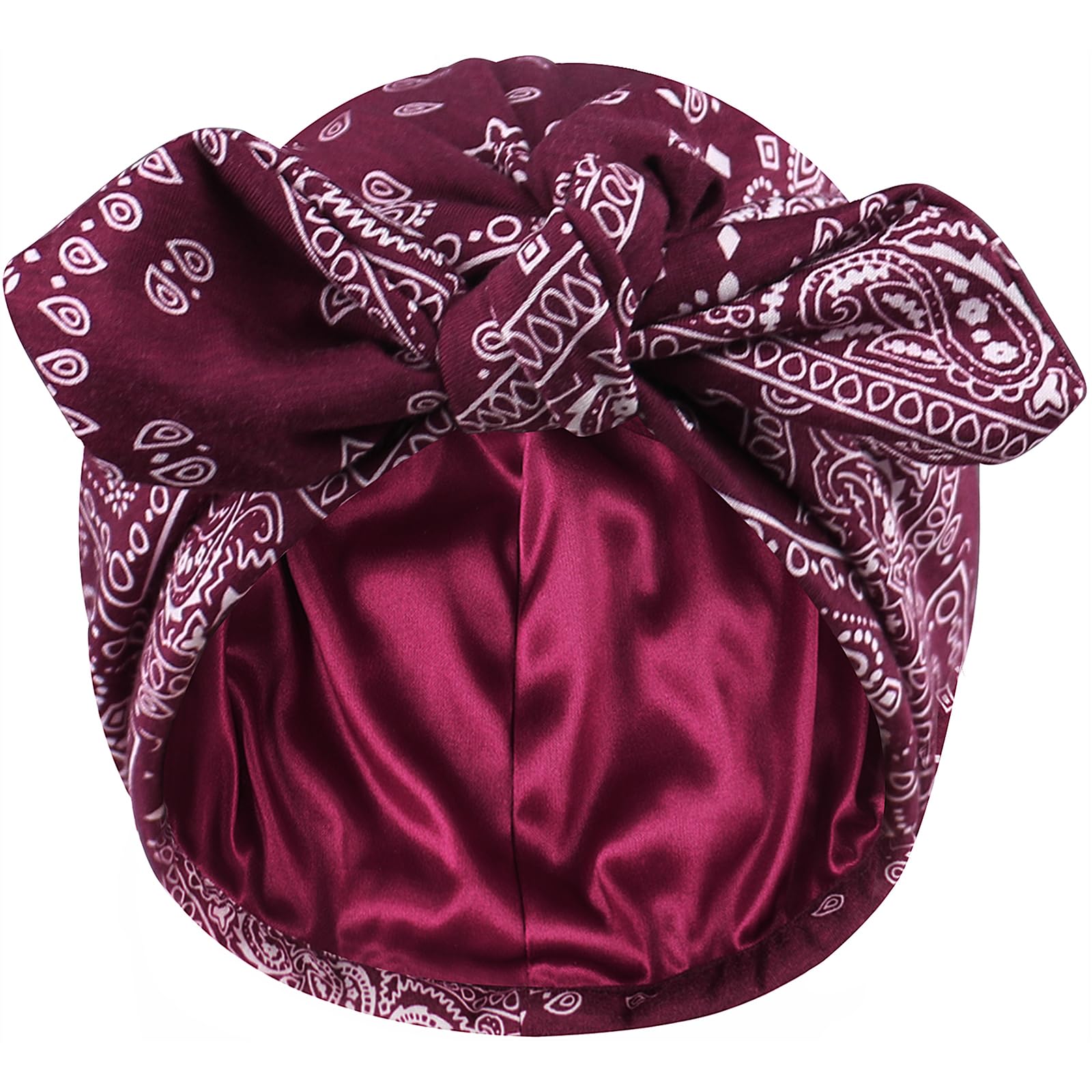 Ababalaya Satin Lined Beanies for Women Chemo Headwear Silky Lined Cotton Sleeping Cap