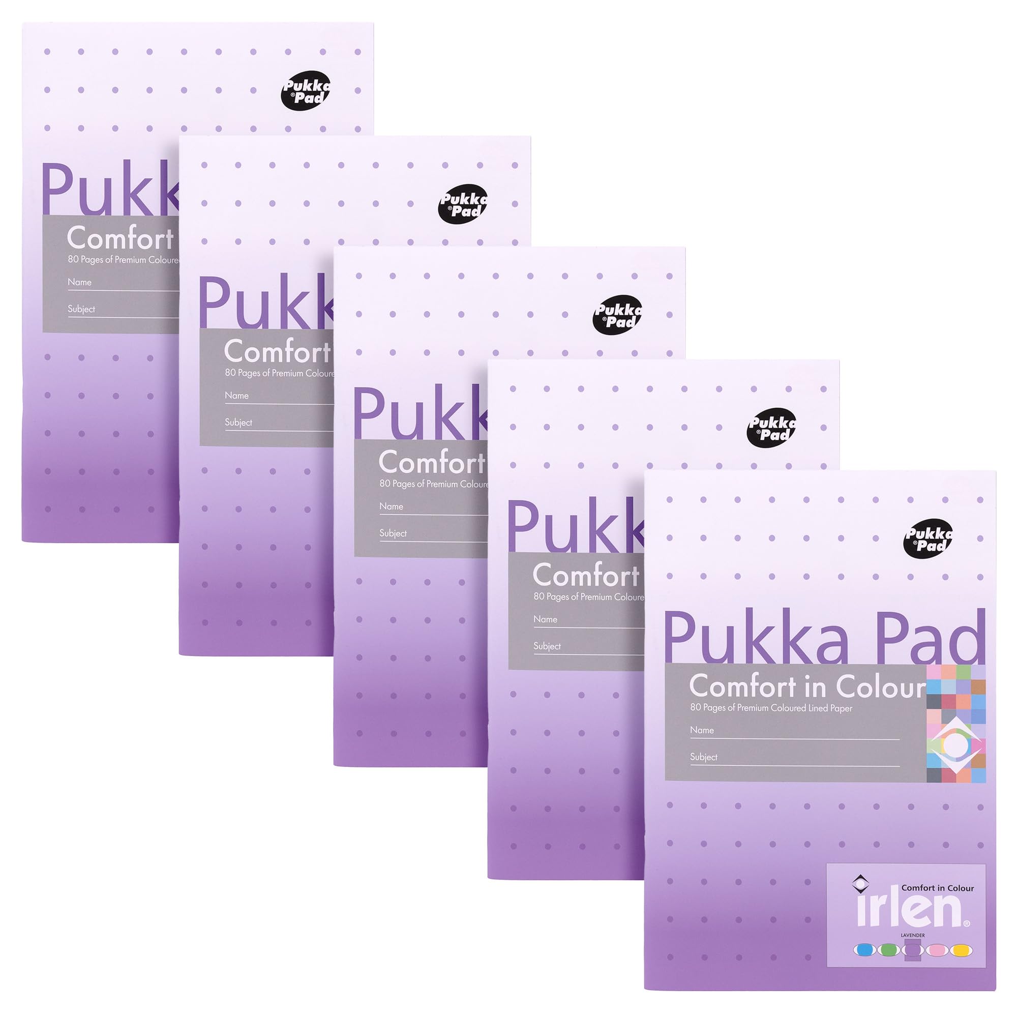 Pukka Pad Irlen A5 Exercise Book, Pack of 5 Staple Bound Notebooks with 80 Pages, 40 Sheets of 80GSM Paper - Image 2
