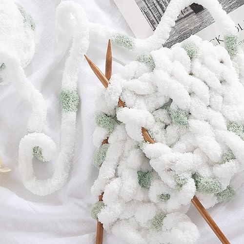 Miniatura 4 de HOMBYS Hilo de felpilla grueso para tejer a mano, hilo grueso de felpa esponjosa para tejer con el brazo, hilo gigante súper voluminoso, hilo