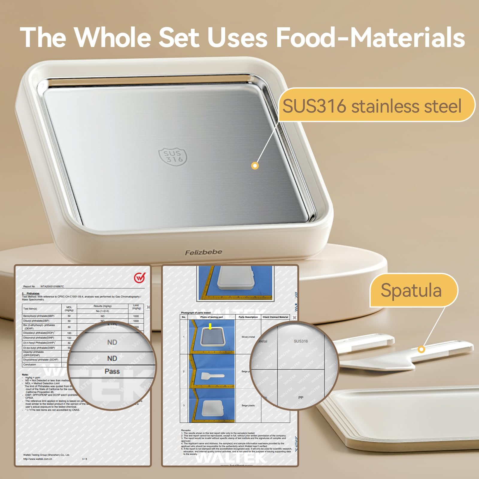 Rolled Ice Cream Maker, Felizbebe Instant Ice Cream Roller Maker Tray with Lid and 2 Spatulas, Food Grade SUS316 Stainless Steel Cool Plate for Fun Family Activities, DIY Parent-Child Time