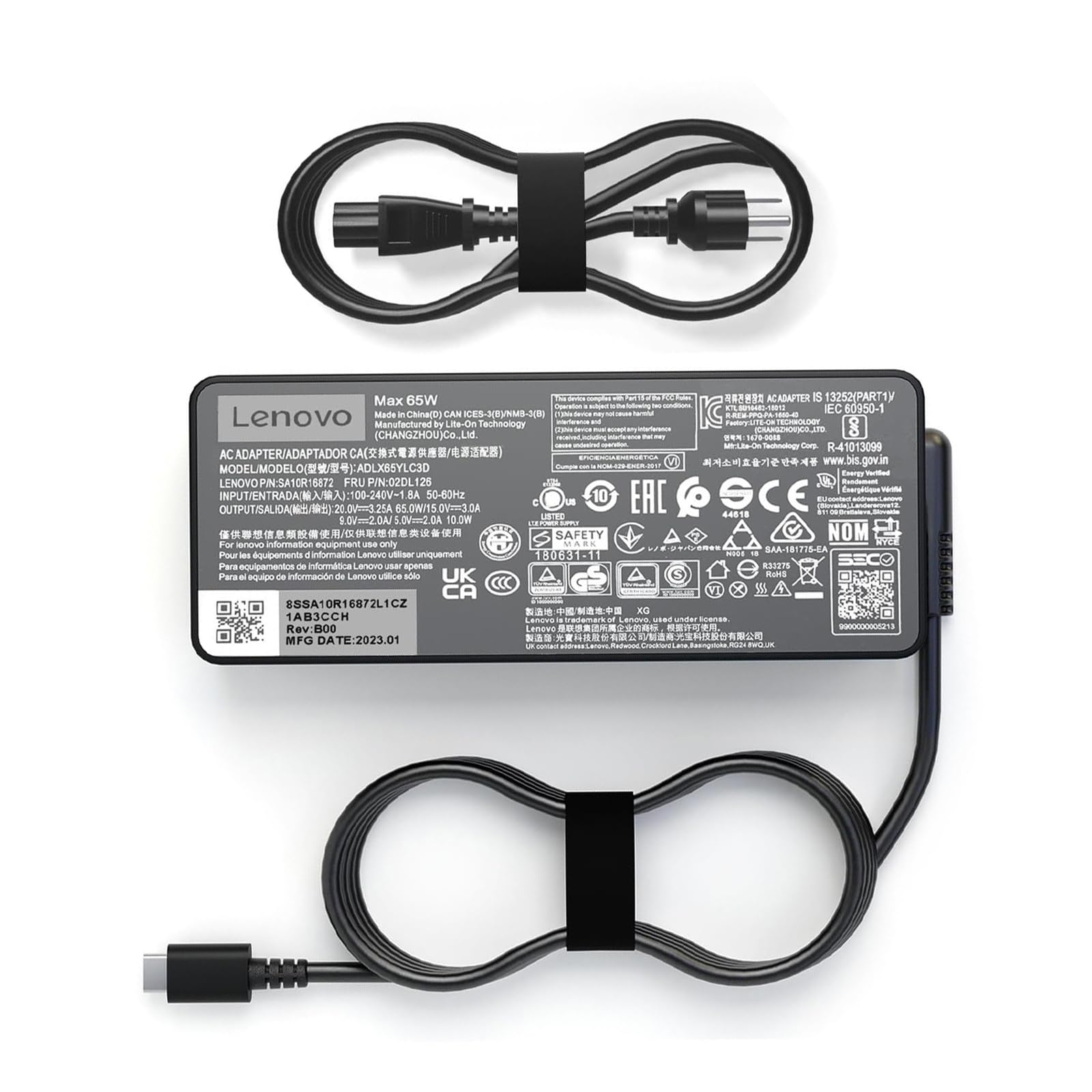 65W USB C Type c AC Charger Compatible with Lenovo ThinkPad E580 E585 E590 E590S E595 T480 T490 T580 Yoga C940 C740 thinkbook ADLX65YCC3A Laptop Power Supply Adapter Cord