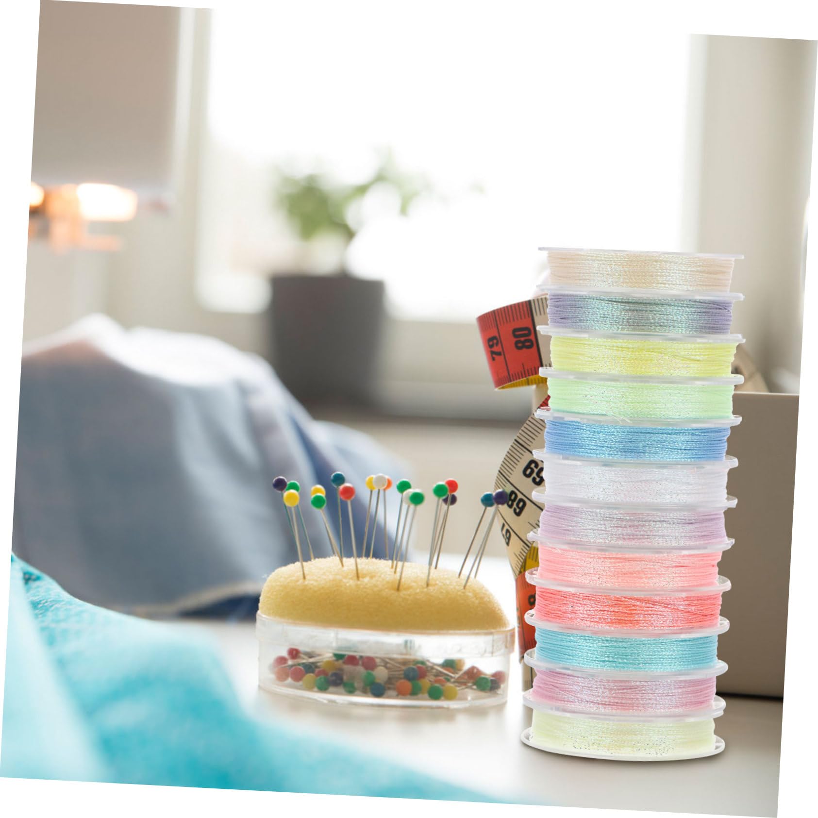 SHINEOFI 36 Rollos Luz de noche máquinas de bordar hilos de colores metalizados embroidery kit embroidery thread hilos de coser para manualidades hilos de coser prácticos hilo de poliester