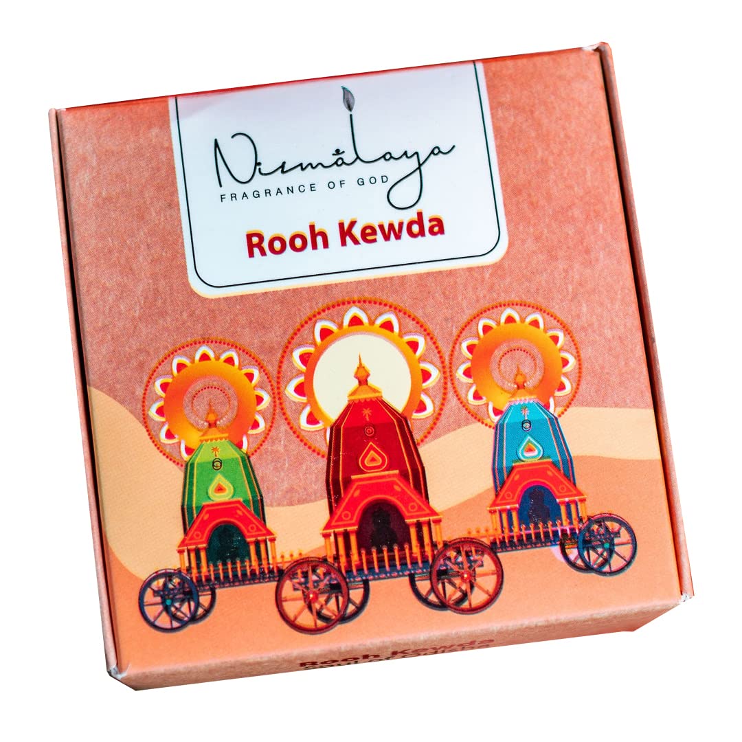 Nirmalaya Premium Rooh Kewda Incense Cones | Incense Cones for Pooja Recycled Flowers | Organic Dhoop Cones | Pack of 40