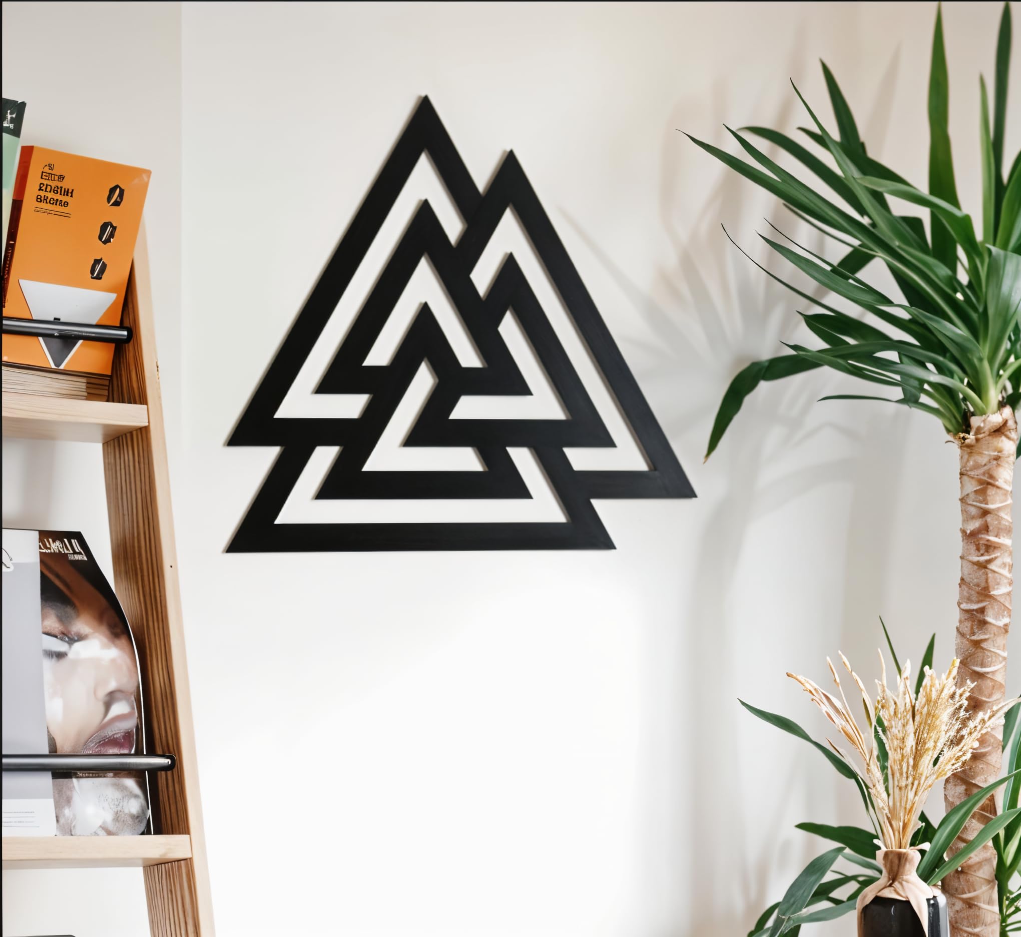BCDHOMEDECOR,Valknut Metal Duvar Dekoru – İskandinav Mitolojisi ve Odin Sembolü – Kelt ve Nordik Tasarım – Ev Dekoru (40-43cm) (50-53cm) ((50-53 CM))