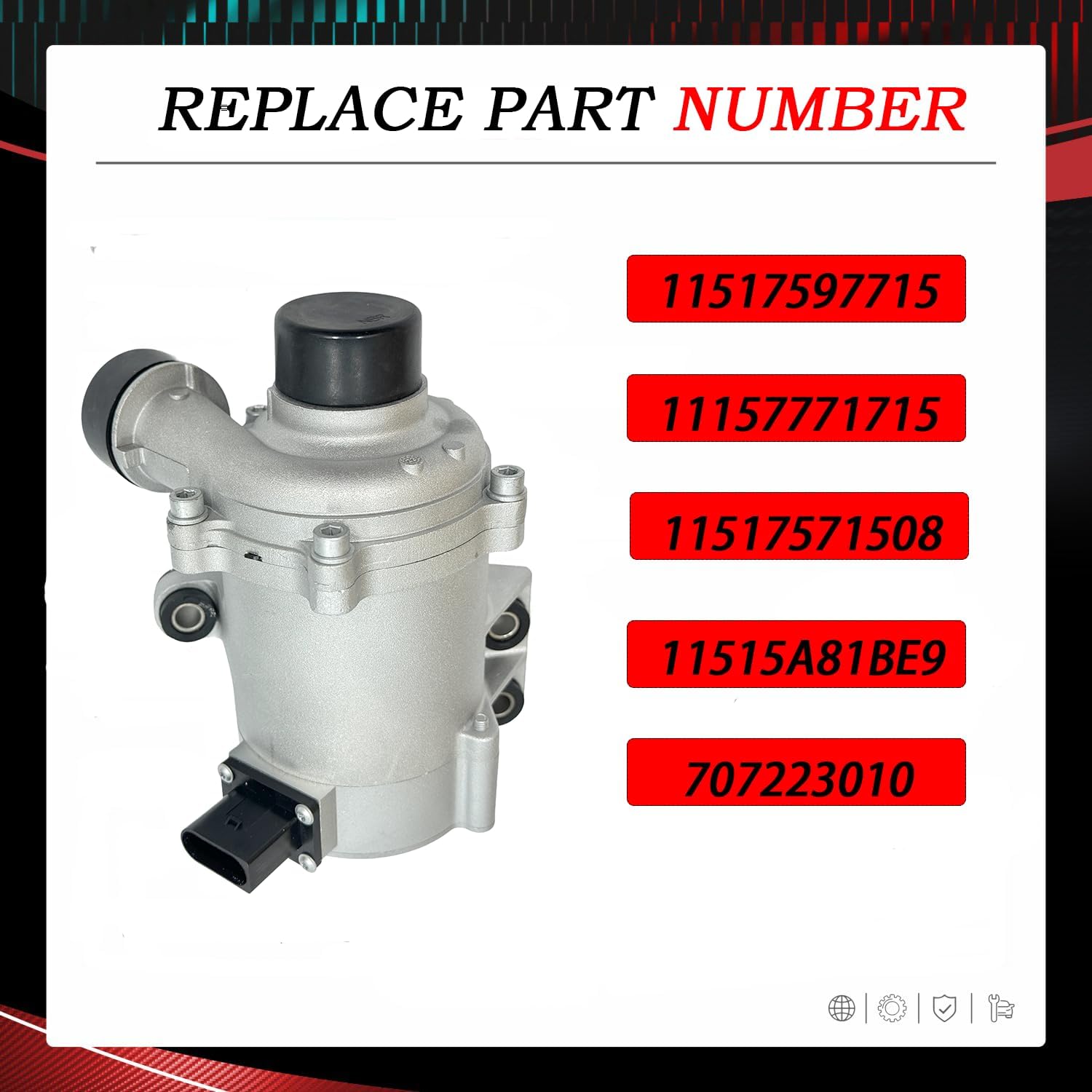 11517597715 Electric Engine Water Pump Compatible with BMW 320i 2012-2015 2017-2018, 320i xDrive 2013-2018, X1 2012-2015, Z4 2012-2013, F30 E84 E89 L4 2.0L, Replaces 11517571508