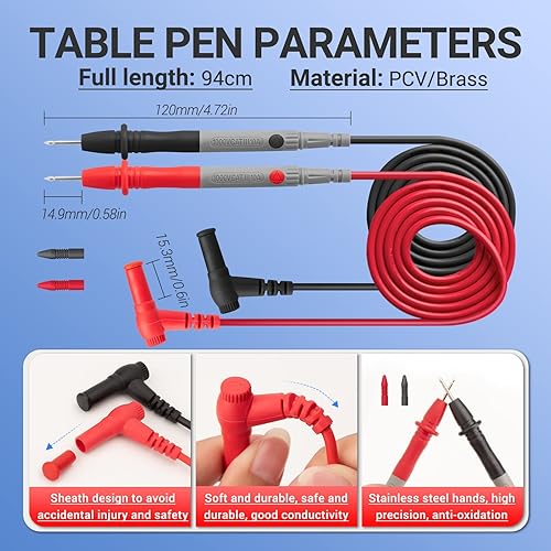 Miniatura 14 de ANENG Medidor de abrazadera digital multímetro probador con corriente AC/DC, voltaje, NCV Amp Ohm Volt 4000 conteos Medidor mide capacitancia