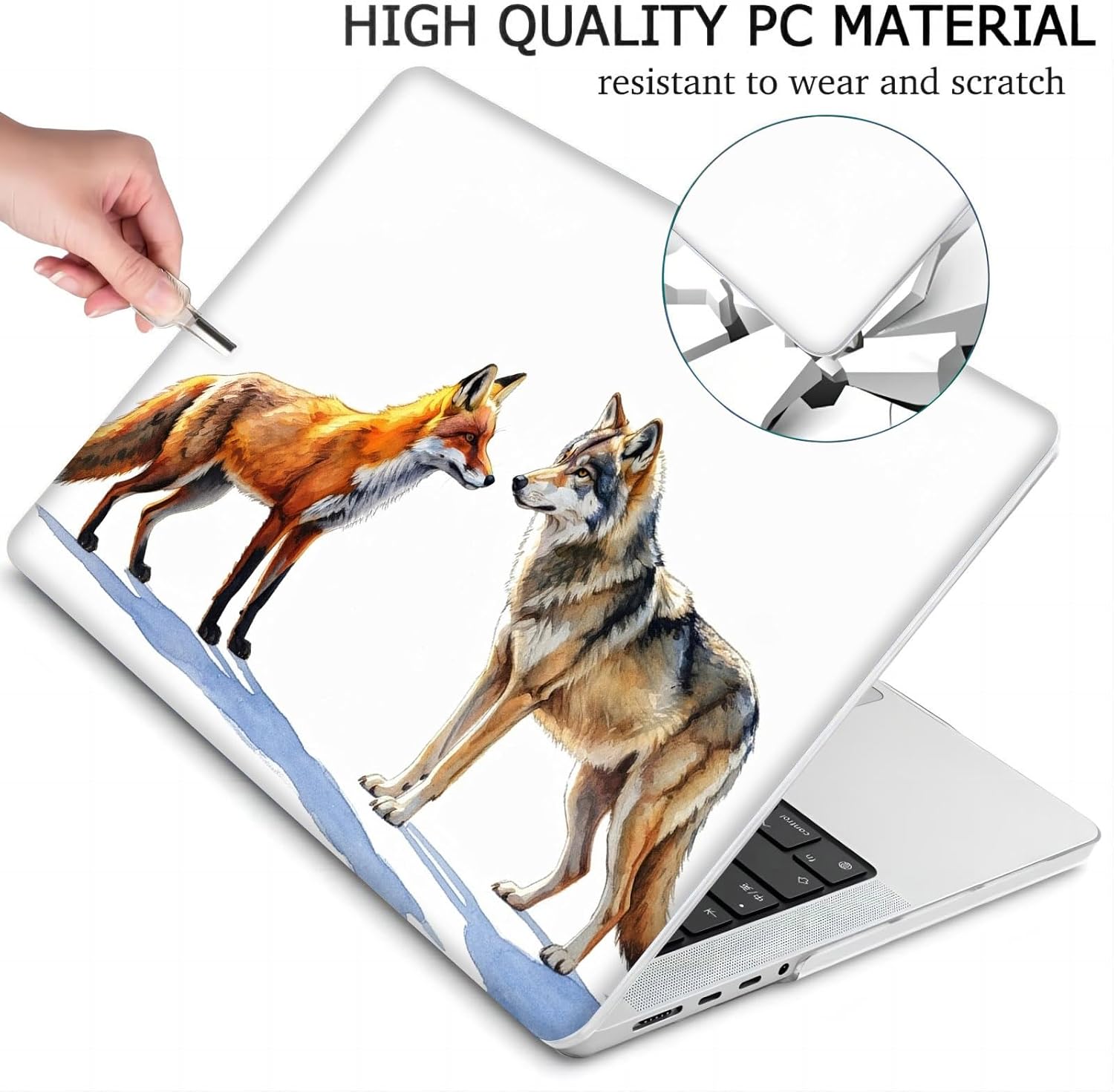 Compatible with MacBook Neo 13-inch, Hard Shell Case with Keyboard Cover and Screen Protector (A3404 A18 Pro chip, 2026 Release) - Wolf and Fox MC21789