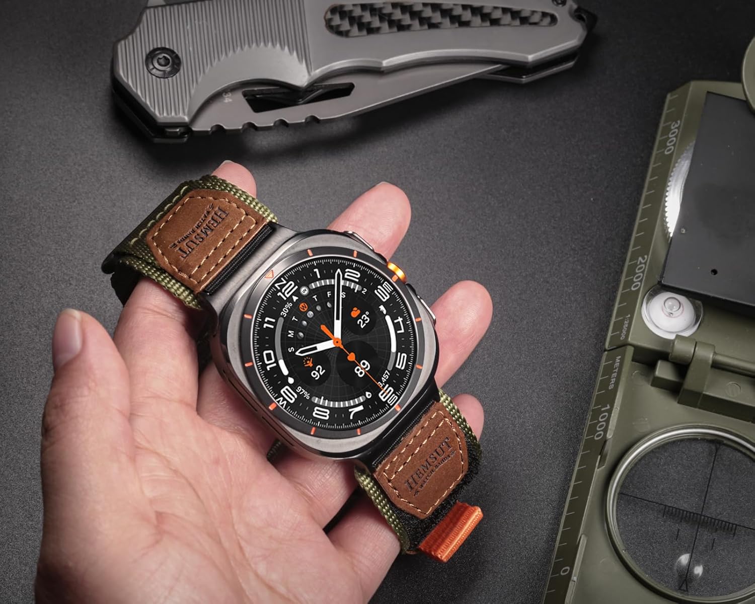 SMITHA Watch Band Compatible with Samsung Galaxy Watch Ultra 47mm (2024/2025), Comfortable Nylon Strap for Galaxy Watch Ultra 2/1, Comfortable 3-Loop Adjustable Strap for Outdoor