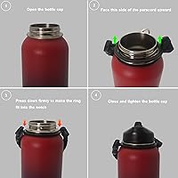 Vista 7 de Paracord Handle Shoulder Strap for Hydro Flask 1.0 12oz to 64 oz Wide Mouth Water Bottles(Not for Hydro Flask 2.0),Three Types of Water Bottle Strap