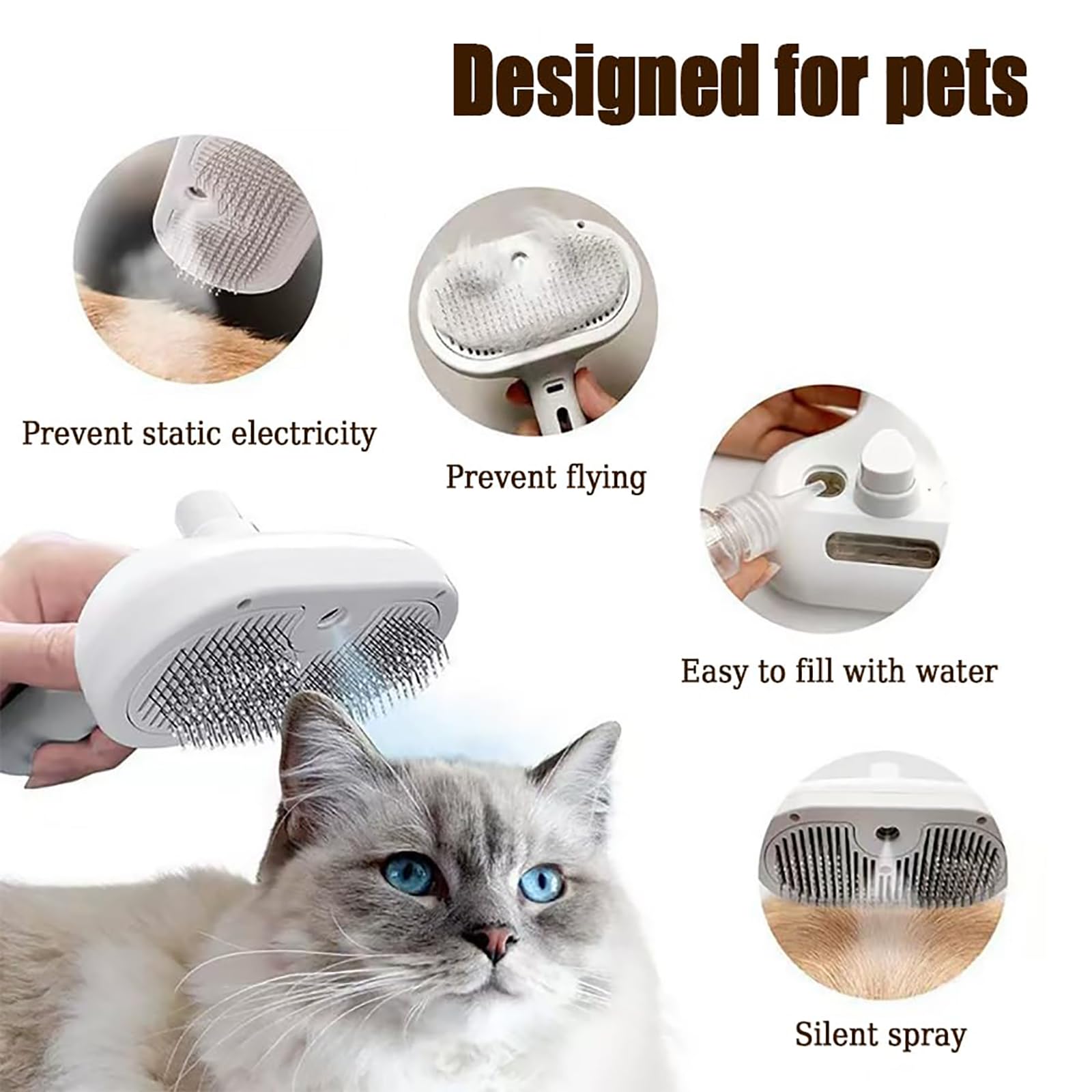 Catosnap Brush, Easepicks Dog Brush, Furrybasics Pet Grooming, Labradorcharm Steam, Pet Hair Removal Comb With Steamer, For Shedding & Grooming (Green)