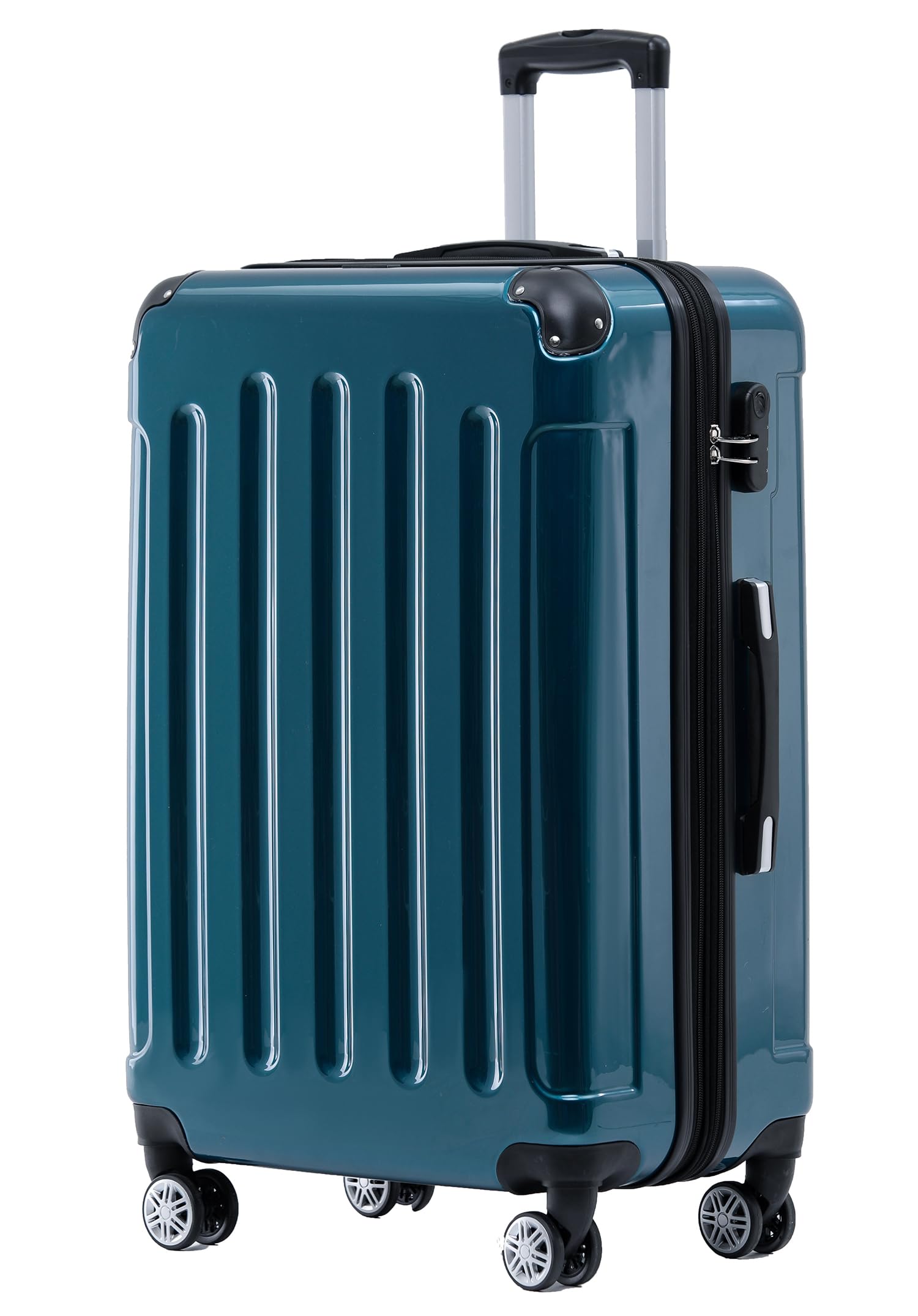 BEIBYE 2048 Hartschalenkoffer aus Polycarbonat, Reisekoffer mit 4 Zwillingsrollen und Zahlenschloss, Erweiterbarer Trolley Koffer M L XL oder Kofferset mit Teleskopgriff