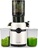 Fretta Juicer with 10.8cm Wide Feed Opening, 1L Large Capacity, Slow Juicer, No Need for Fine Cuts, One-Time Feed, Easy to Attach, Cold Press Juicer, BPA-Free, White