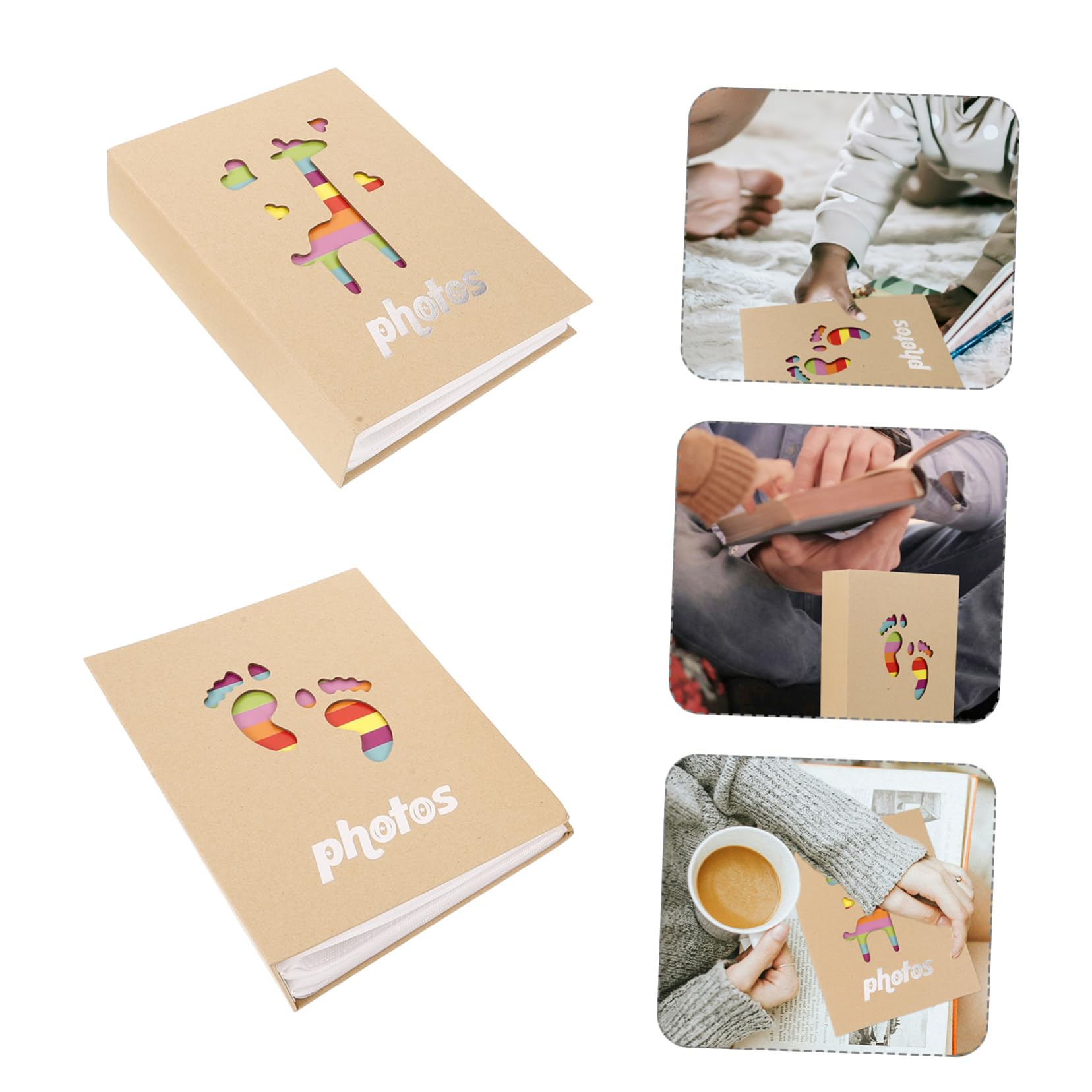 HANABASS 6 Piezas Álbum de Fotos para Niña Álbum de Recuerdos de Crecimiento Infantil y Portátil para Recién Nacido y Niña Páginas Diseño y Duradero