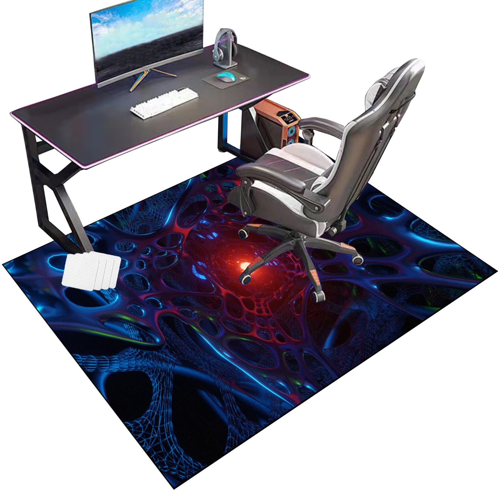 RxueSug Floor Protector Mat for Office Home Computer Gaming Chair Mat Carpet Protector Chair Mat Large Office Chair Mat for Hard Floor Non-slip Desk Chair Mat for Carpet Floors 100 x 140 cm