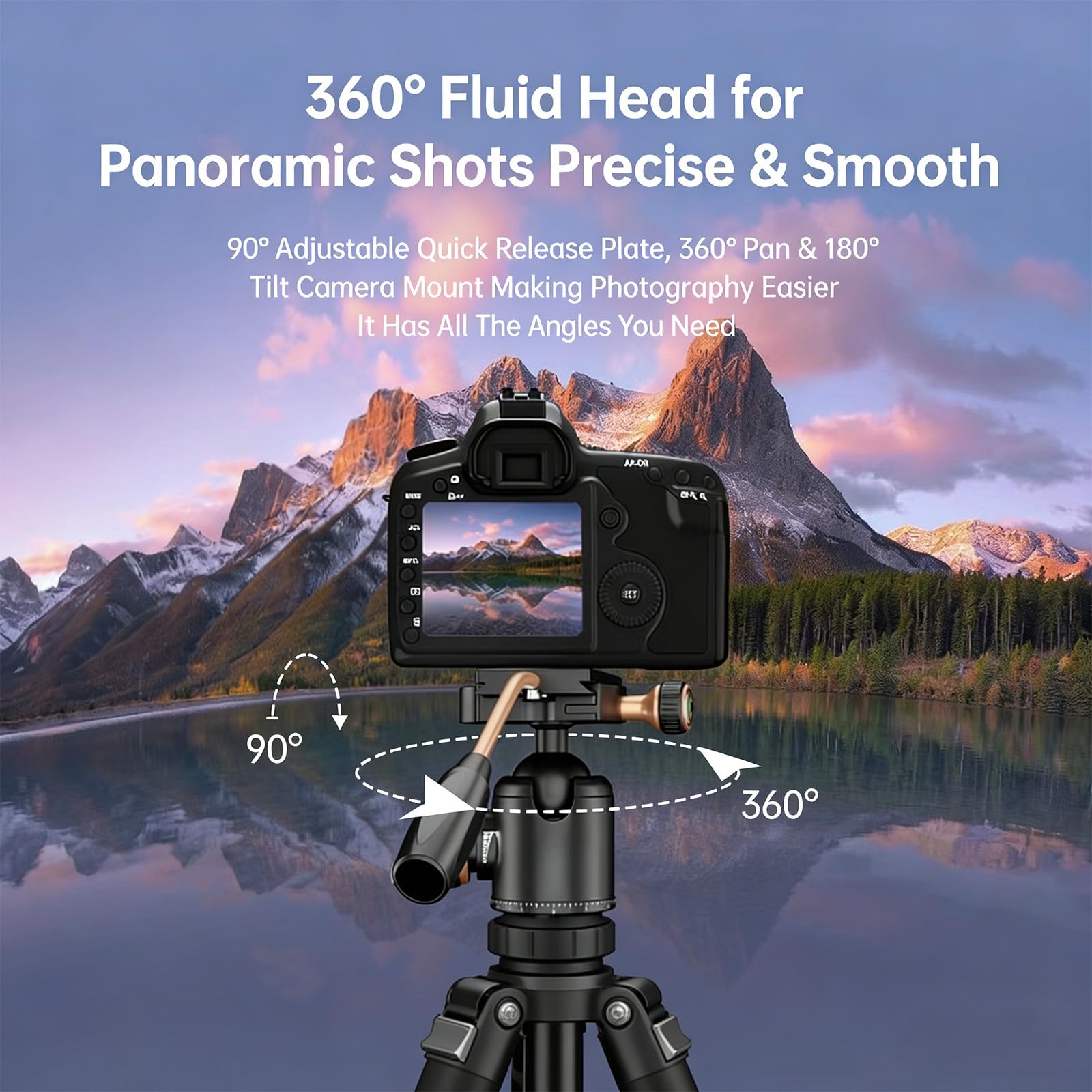 Treppiede accessorio testa palmare che fornisce rotazione 3D e controllo manuale per fotografia fluida cattura video testa professionale