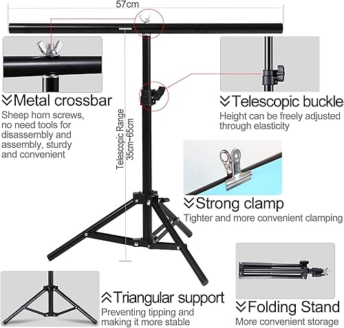 Miniatura 5 de 8 piezas de 16 piezas de papel de fondo de fotografía de alimentos con soporte, 34.3 x 22 pulgadas, 2 en 1, de doble cara, plano, para fotos,