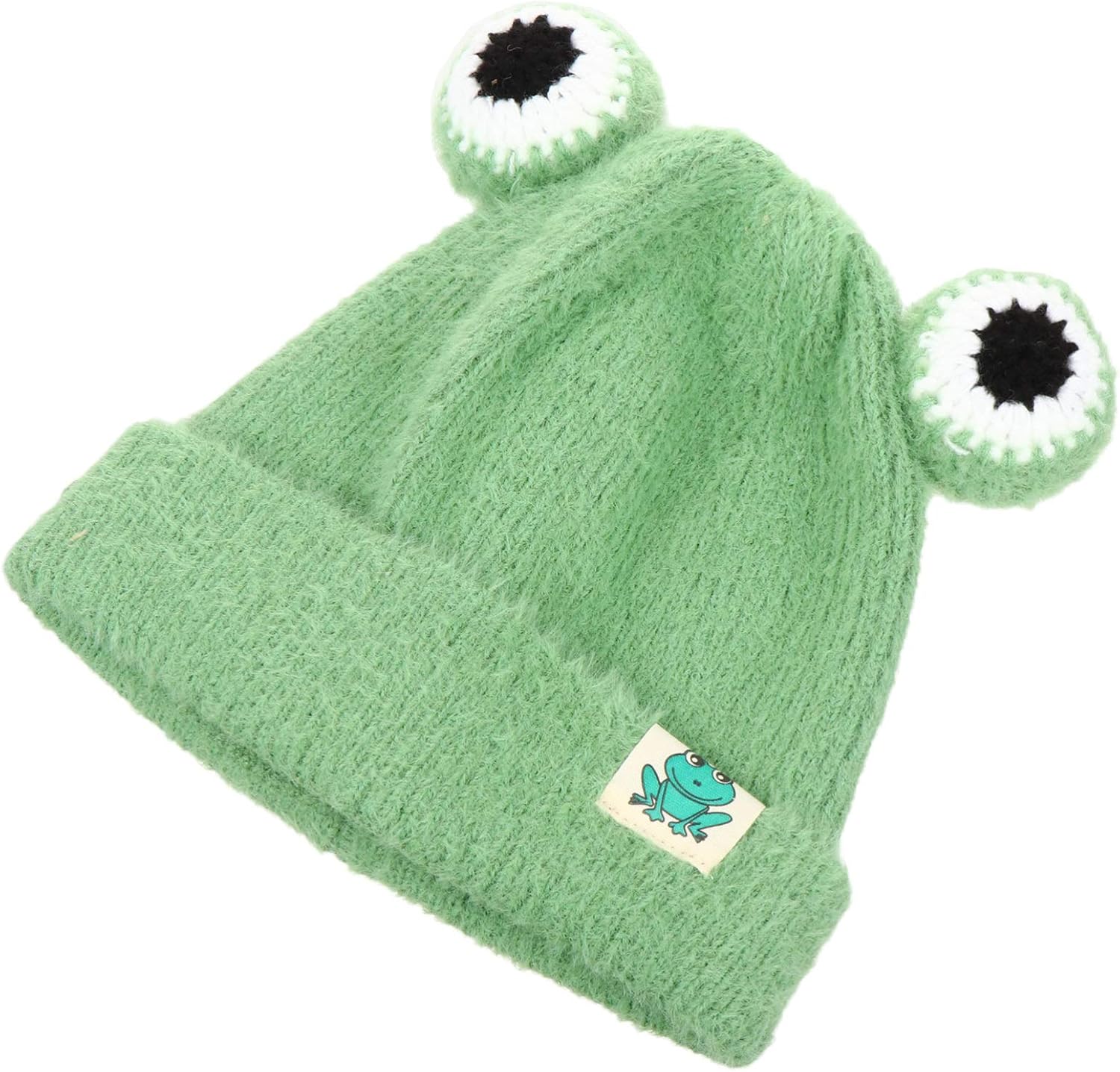 ABOOFAN Frog Hats for Kids Crochet Hat Frog Baby Winter Warm Knit Hat Infant Toddler Kid Crochet Beanie Cap (Green) - Image 3