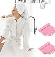 Vista 17 de 2 piezas exfoliante de espalda con asas, toalla para ducha, exfoliante de espalda de nailon, para hombres y mujeres (morado)