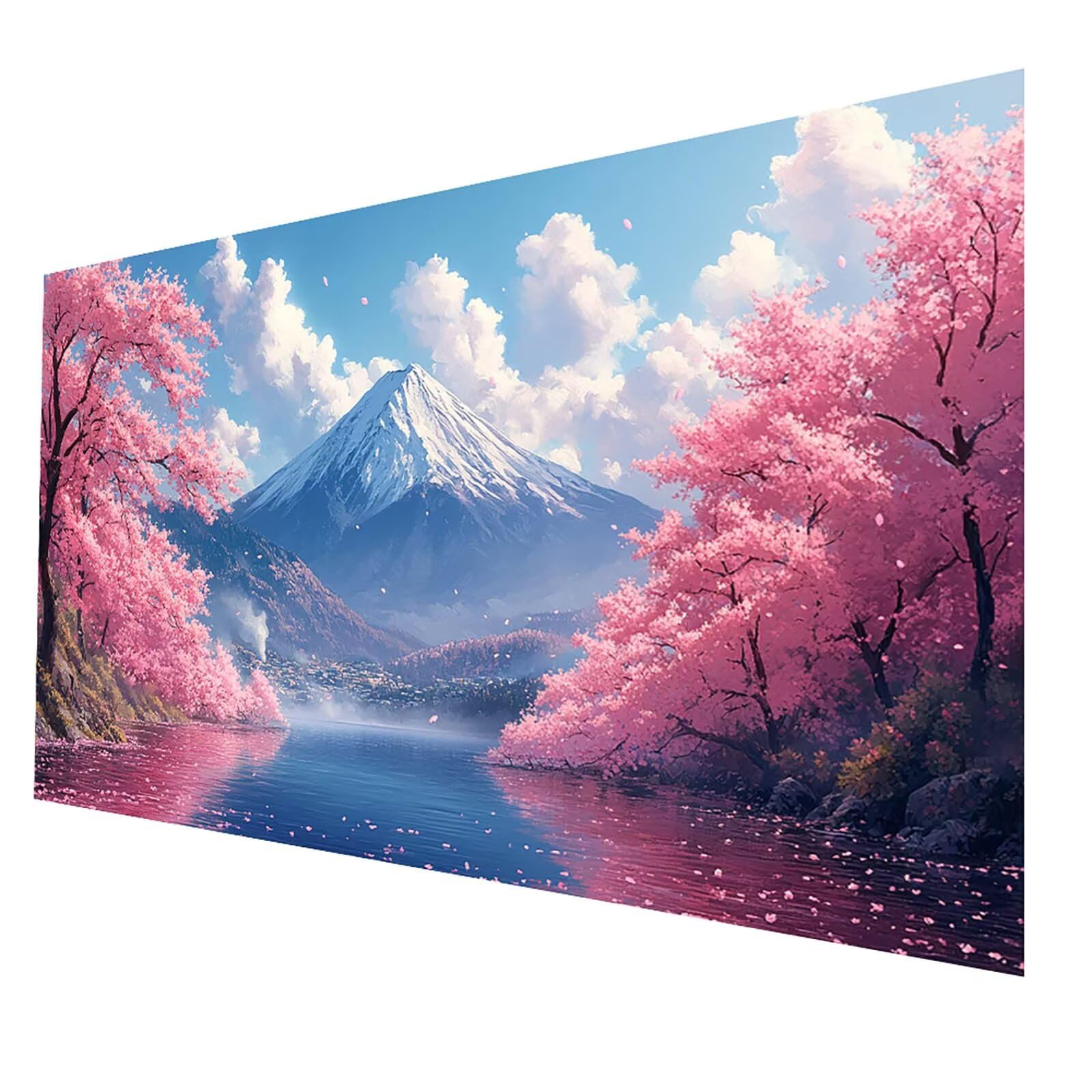 5D Góra Fuji Zestaw do malowania diamentami dla dorosłych Kwiaty wiśni Diament Malarstwo dla dorosłych, Kryształ Ścieg krzyżykowy Haft Diament Malarstwo 60 x 120CM Kreatywne zestawy dla dorosłych