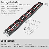 Vista 7 de 13.780 in/13.8 "Barra de riel para telescopio Vixen Style Dovetail Placa de montaje, con M6 1/4 "3/8" Tornillo de cámara para telescopio Base