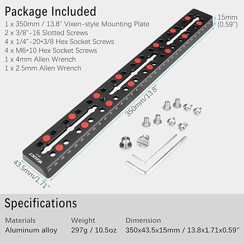 Miniatura 7 de Placa de montaje de cola de milano de metal de barra de riel de 138 pulgadas con tornillo de cámara M6 de 14 de 38 pulgadas para montar en cola de