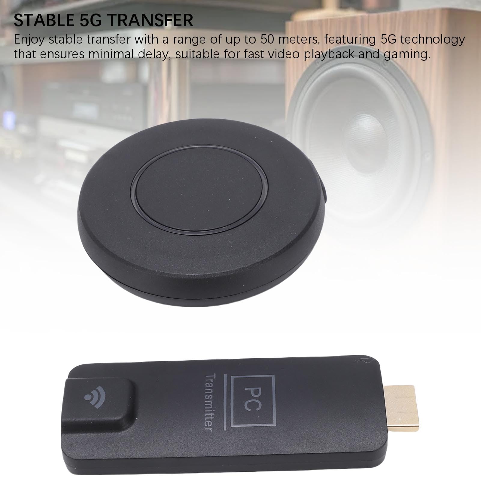 Bewinner Wireless HD Multimedia Interface Extender Zestaw, Wtyczka i Odtwarzanie Odbiornika 5G, Dekodowanie 4K Dekodowanie 1080p 60 Hz Adapter Wyświetlacza dla PC Laptop Telefon