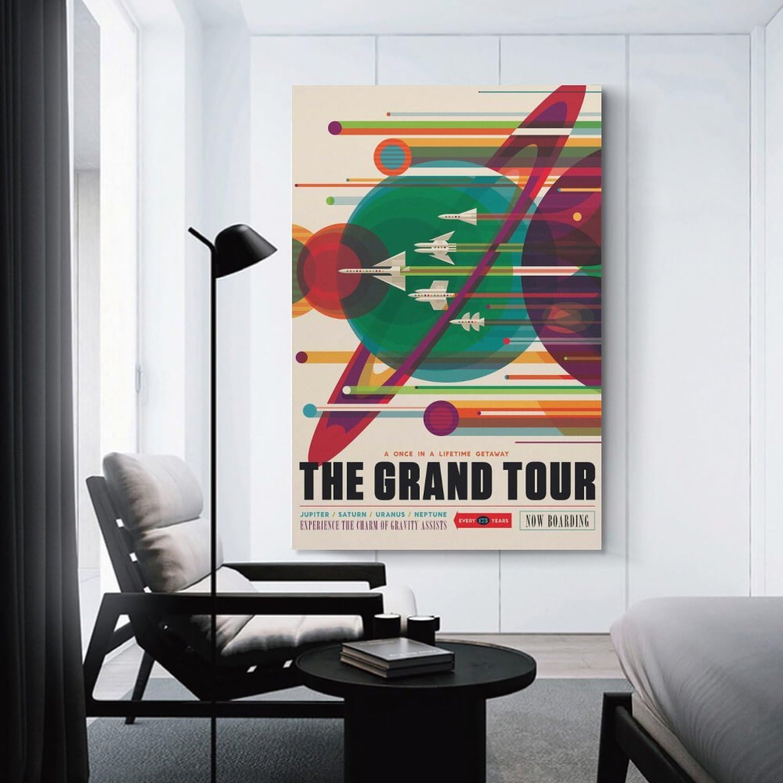 Junmoney The Grand Tour Decorative Wall Artwork, 20x30inch(50x75cm), for Home Lounge, Bedroom Or Reading Nook, Easy Decor for Gallery Walls