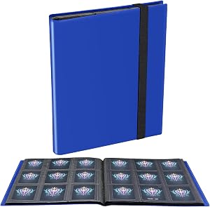 Card Binder, Upgraded 9 Pockets Trading Card Collection Binder for Cards, 432 Card Book Holder Album for Yugioh, MTG, TCG, Magic, Sports Cards - Blue