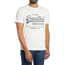 Superdry Men's Vintage Logo Classic T-Shirt, Cream