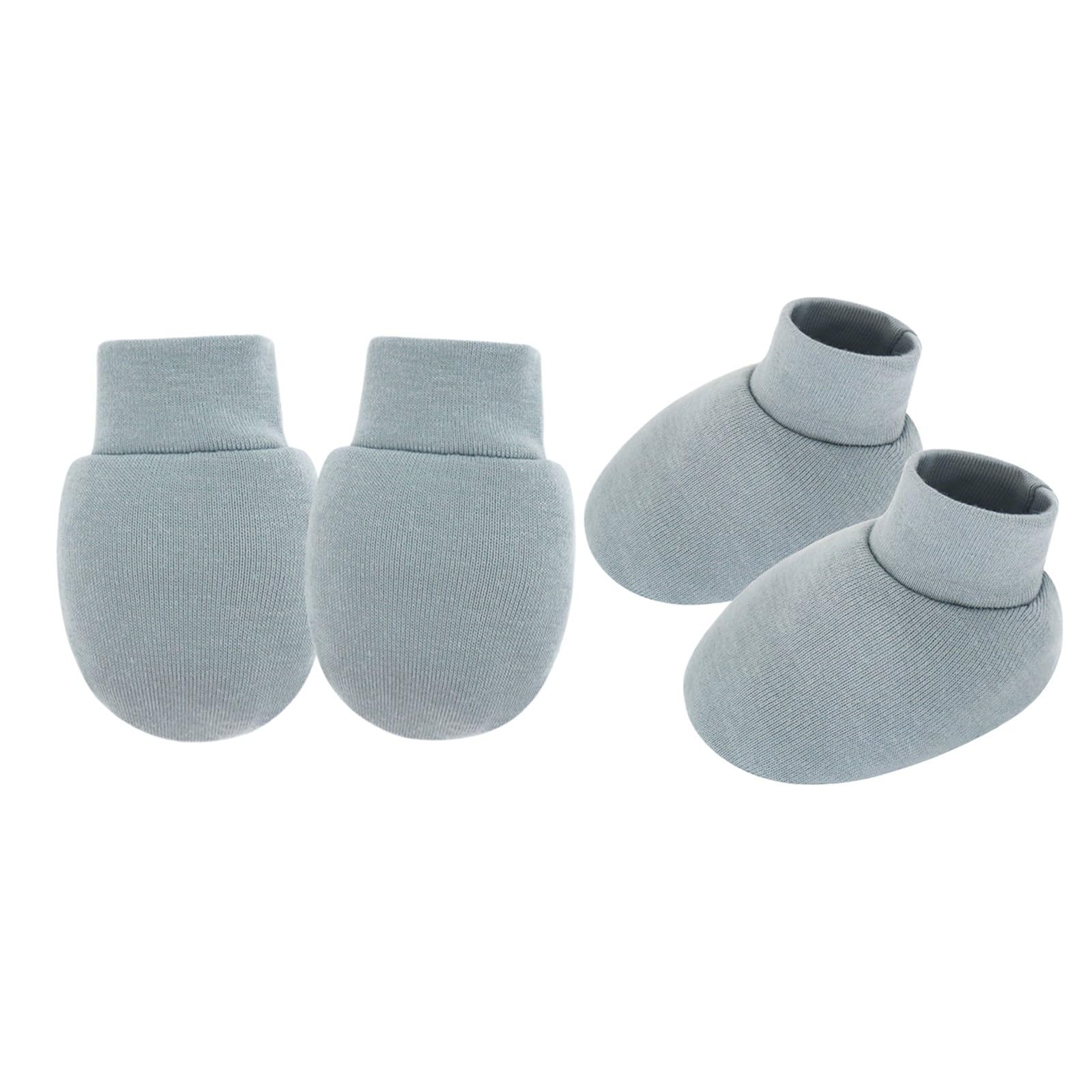 HZBB Newborns Anti Scratch Mittens and Socks Elastic Feature Cotton Baby Gloves Socks for Infant Hand & Foot Protections Soft Cotton Booties