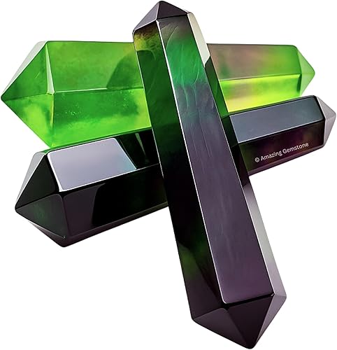 Vista 36 de Amazing Gemstone Puntos de cristal de amatista, cristales curativos y piedras a granel, paquete de 3 puntas curativas de doble terminación