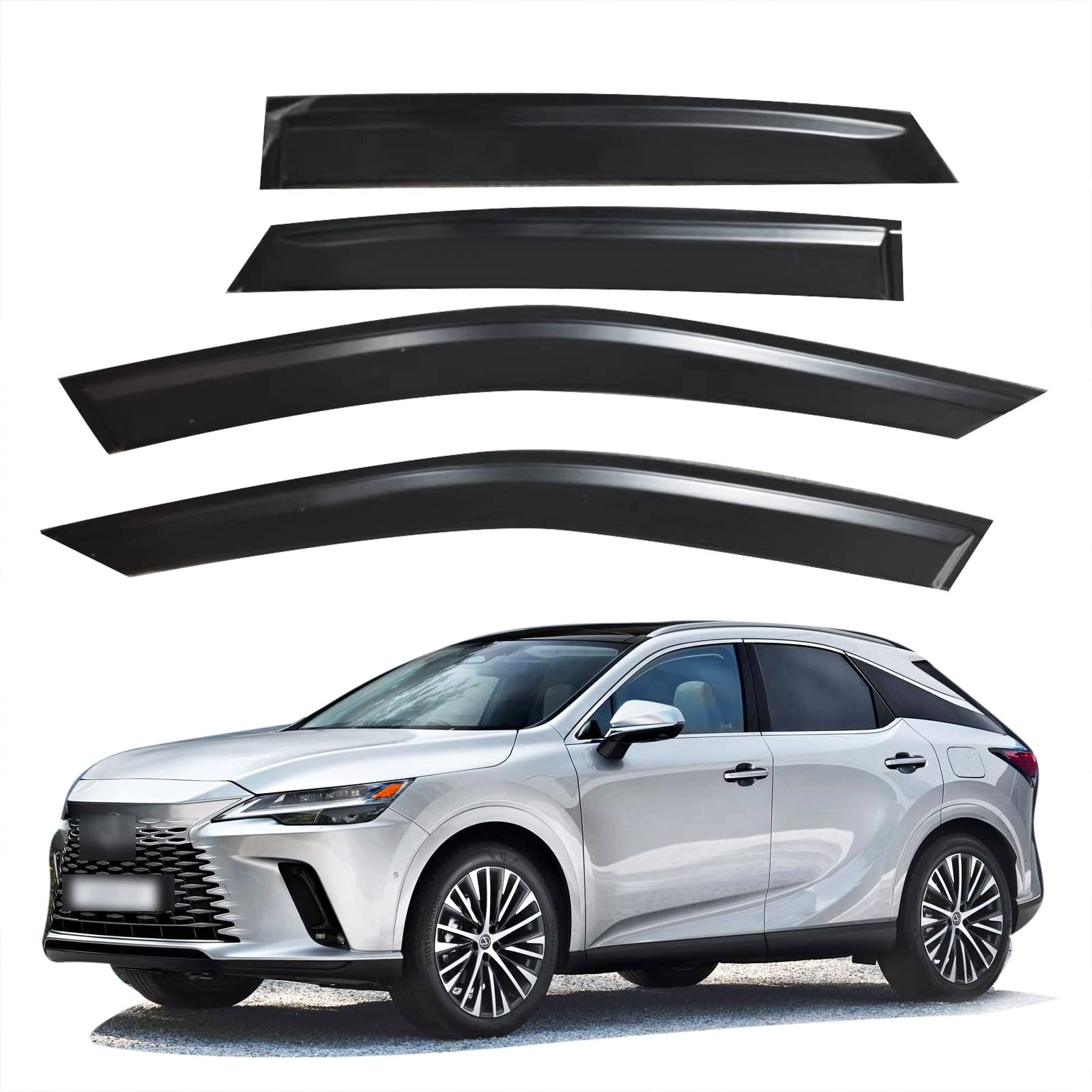 Photo 1 of Actkill Smoke Tinted Window Rain Guard for Lexus RX 350 350h 500h 2023-2024 Tape-On Sun Guard Vent Visor Side Window Deflectors Accessories for Lexus RX 350 350h 500h 2023-2024