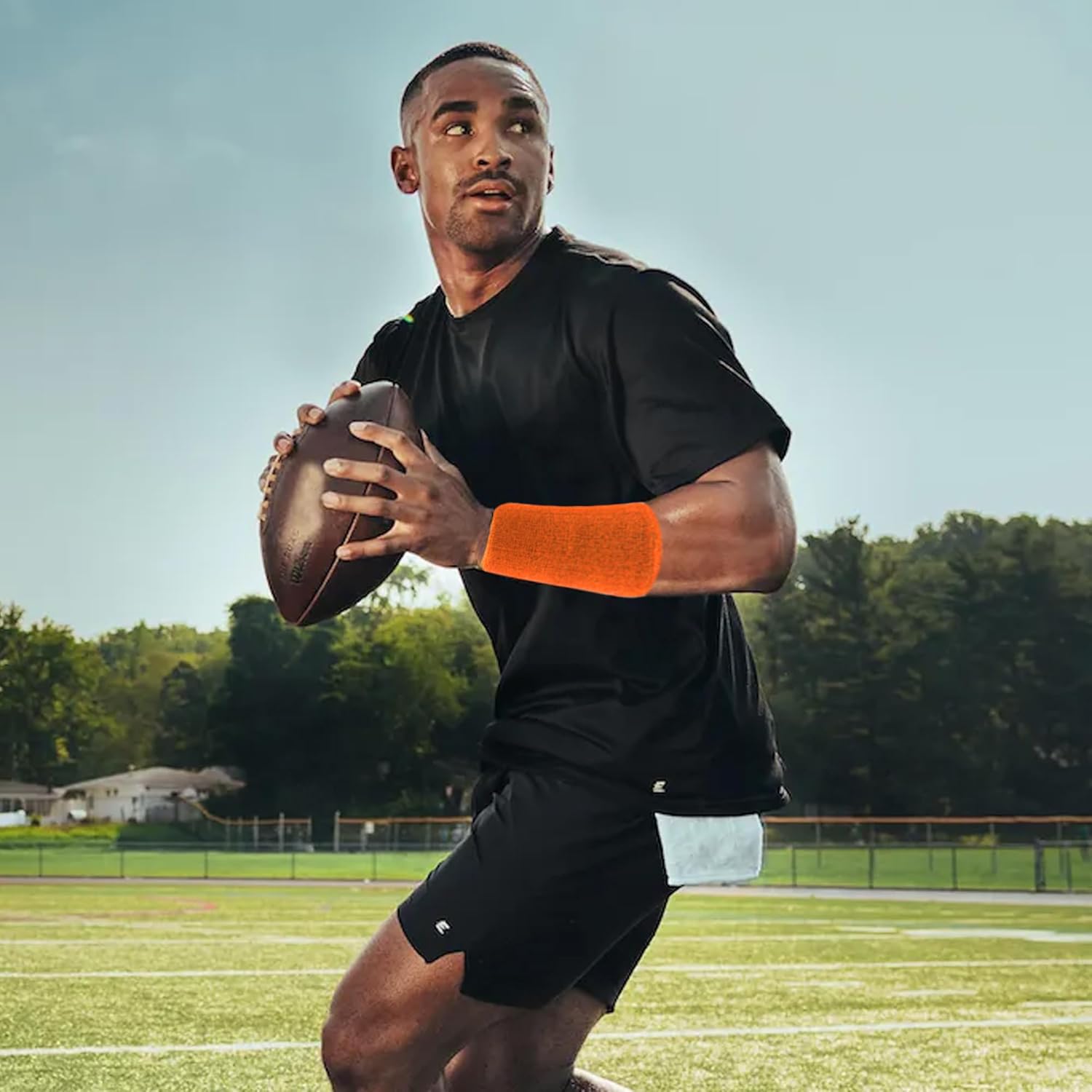 6 Inch Wrist Sweatbands Tennis Wrist Bands Absorbent Sweat Band for Men and Women Sport Long Wrist Bands, Breathable Cotton Athletic Sweatbands for Basketball, Workout, Running (4 Pack) - Image 7