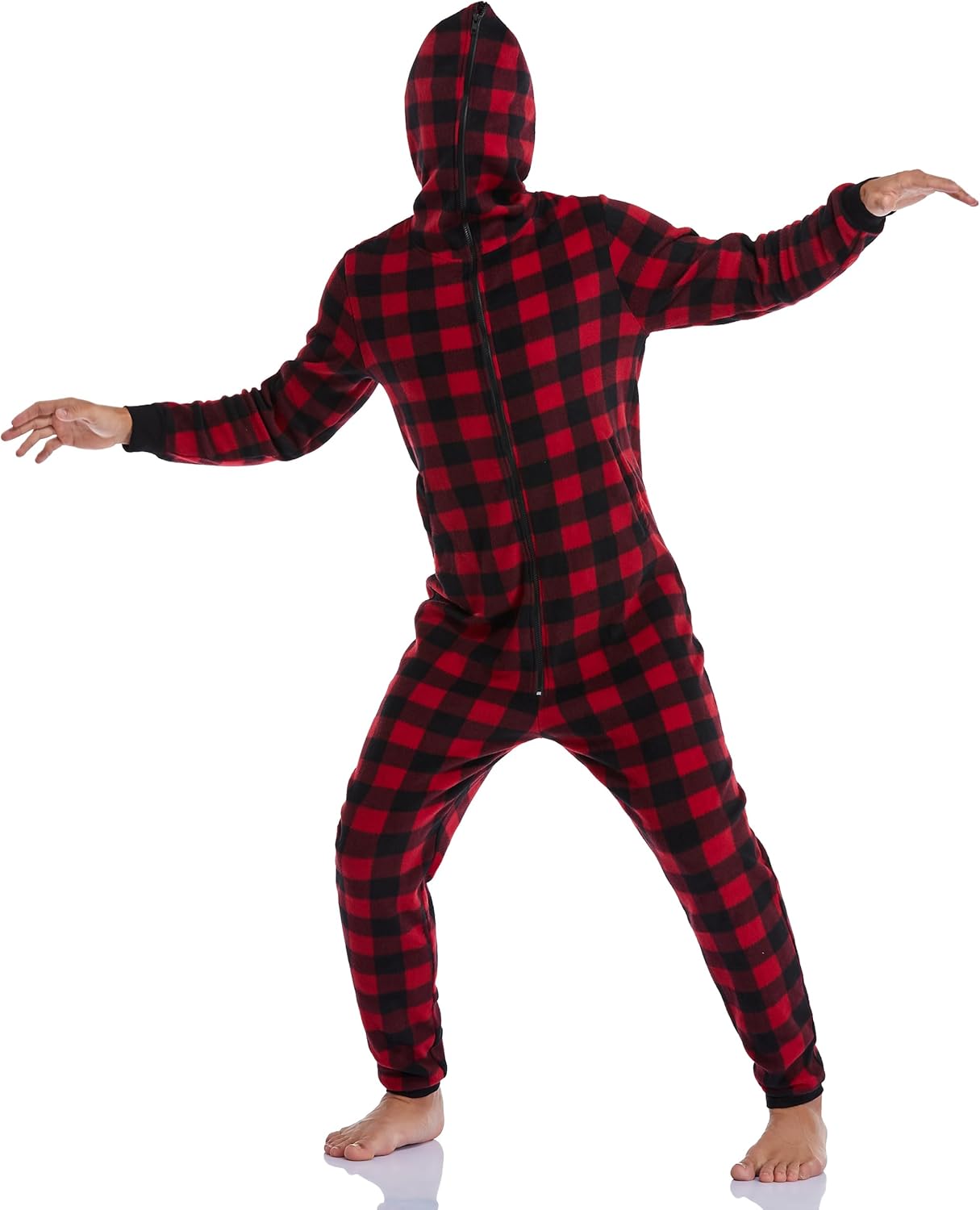 CF Matching Christmas Pajamas for Couples One-Piece Hooded Adult Onesies Holiday Family Sleepwear Jumpsuits Pjs for Women Men - Image 4