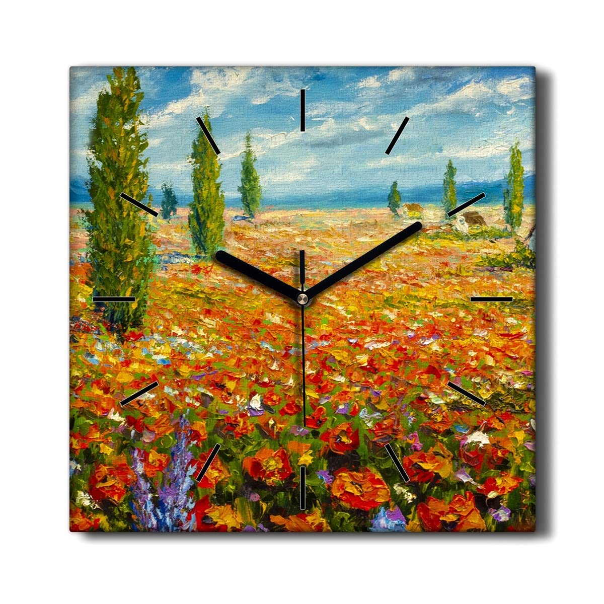 Horloge sur Toile Silencieuse pour Habiller un Mur Vide de Salon 30x30