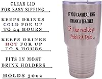 Vista 2 de Rogue River Tactical Funny Teacher - Taza grande de viaje de acero inoxidable de 30 onzas con texto en inglés "If You Can Read This Teaching
