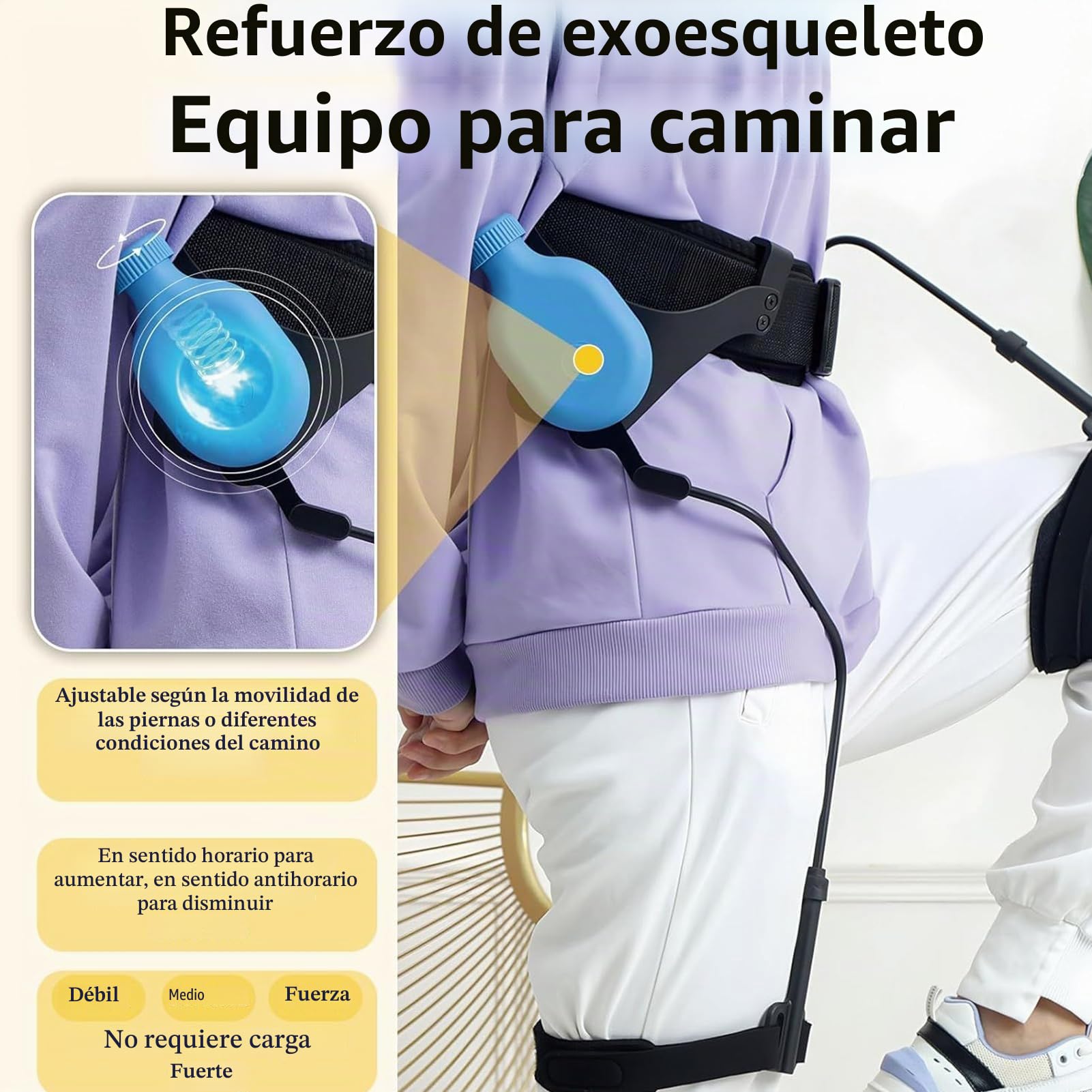 Exoesqueleto biónico de ayuda eléctrica, longitud/fuerza ajustable, refuerzo de exoesqueleto para senderismo, turismo, escalada de montaña y actividades al aire libre