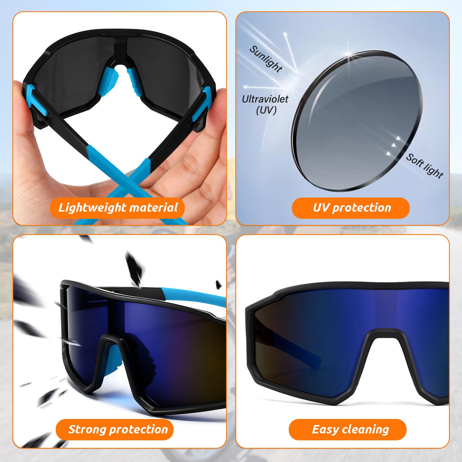 Gafas De Sol Deportivas Polarizadas UV400 para Ciclismo Moto Carrera Esquí