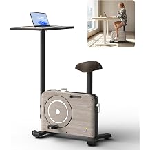 HARISON Desk Exercise Bike for Home Office, Workstation Cycling Bike with Adjustable Desk, Silent Magnetic Resistance Indoor Bike for Working, Studying & Low Impact Cardio bike