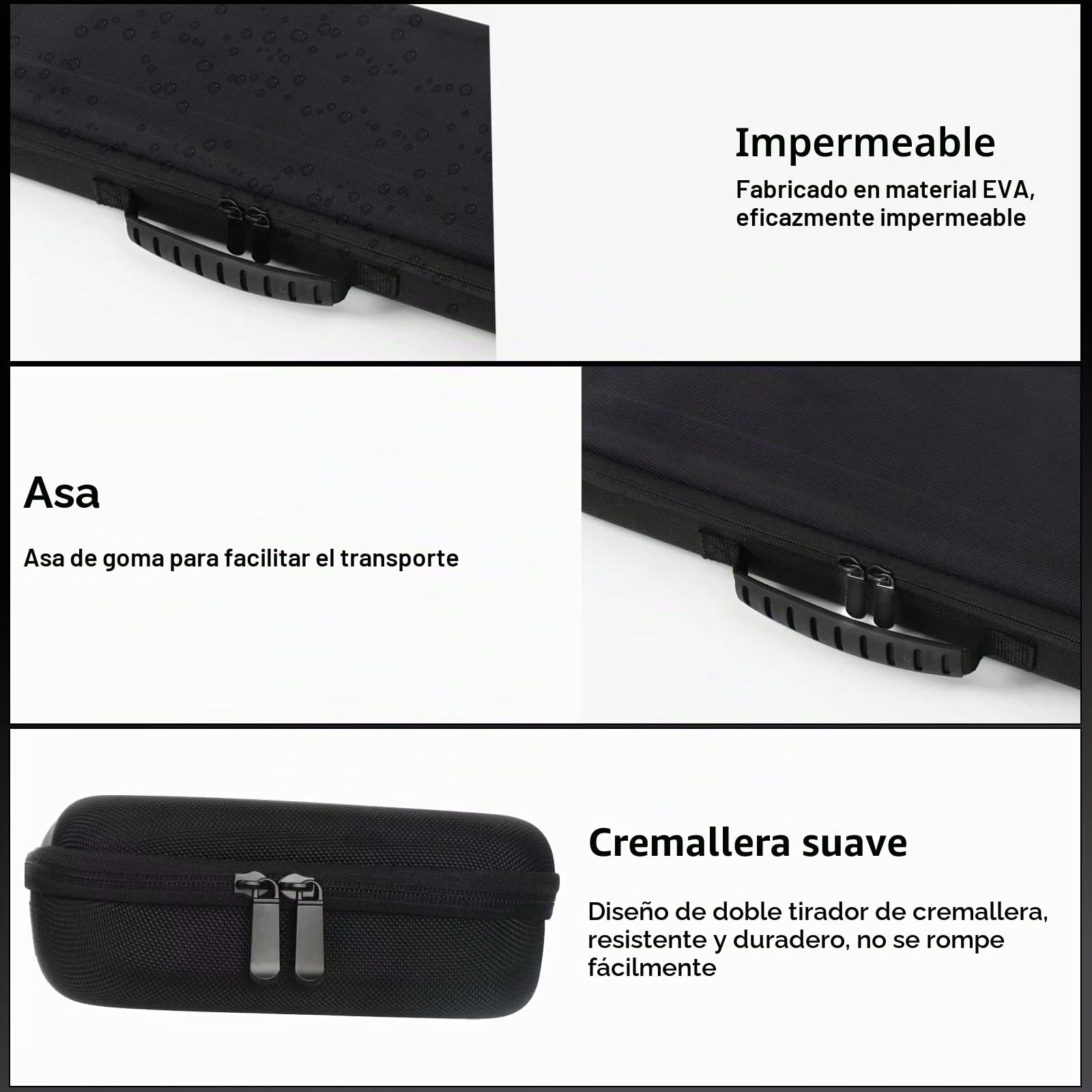 Funda rígida de viaje impermeable a prueba de golpes para Dyson Airstraight HT01, negro, M