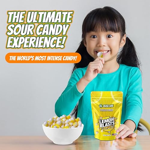 Miniatura 2 de Fremon Heads - Caramelos liofilizados de 10 onzas, paquete Big Boy de cabeza de limón liofilizado, caramelo liofilizado muy agrio, variedad a