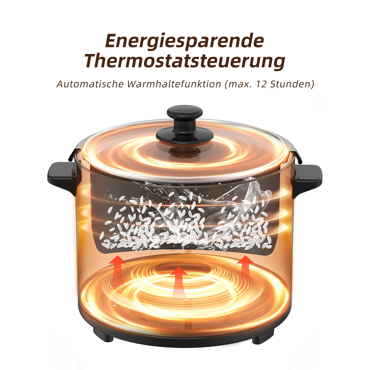 1.8L Arrocera y vaporizador negro, 700 W, funciones para cocinar arroz para 1 – 10 personas, olla extraíble antiadherente, vaso medidor y cuchara de arroz, rojo