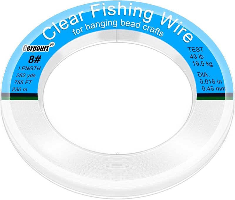Clear Fishing Wire,755FT Monofilament Fishing Line,Clear String for Hanging,Strong Wire Invisible Nylon Thread for Hanging Balloon,Garland,Picture,Crafts,Decorations,Suitable for Beading Sewing