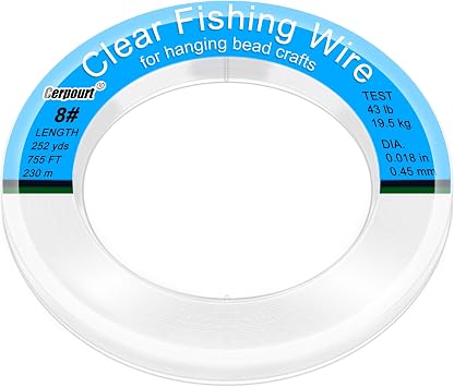 Clear Fishing Wire,755FT Monofilament Fishing Line,Clear String for Hanging,Strong Wire Invisible Nylon Thread for Hanging Balloon,Garland,Picture,Crafts,Decorations,Suitable for Beading Sewing