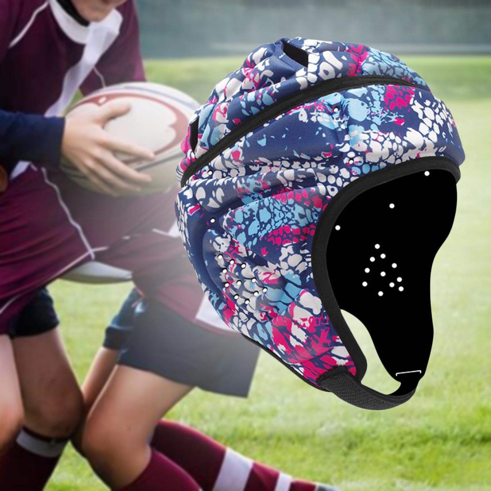 Kinder-Rugby-Helm, Rugby-Schutzkappe, atmungsaktiver Schutz, Fußball-Helm, Rugby-Kopfbedeckung für Kinder, die Flag-Football Spielen
